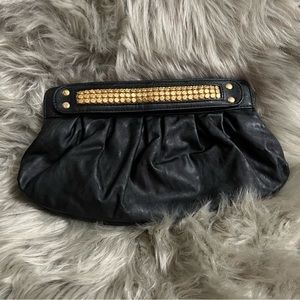 Black Faux Leather Clutch